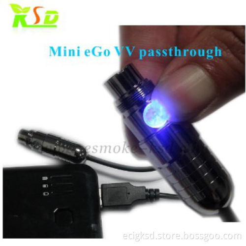 Easy to use battery mini ego V V passthrough for electronic cigarette